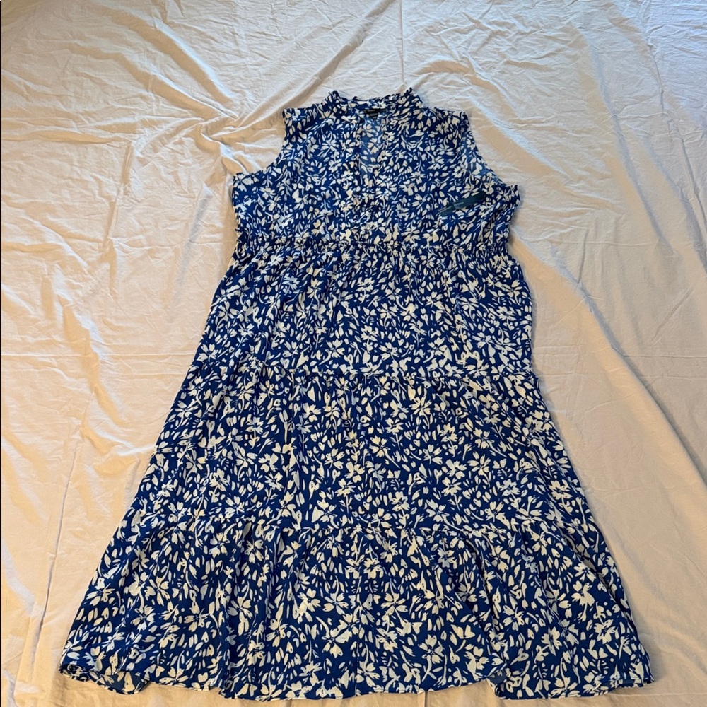 Maggy London Blue and White Floral Dress